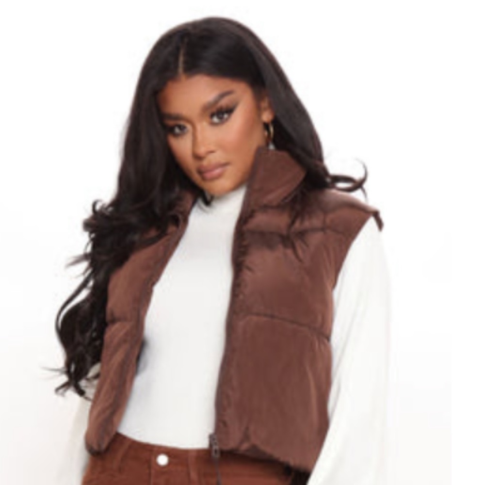 Fashion Nova brown puffer vest